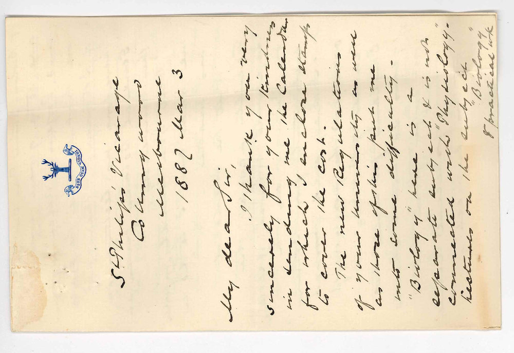 Reverend Walter W Mantell - Collingwood Melbourne - Concerning Medical Course