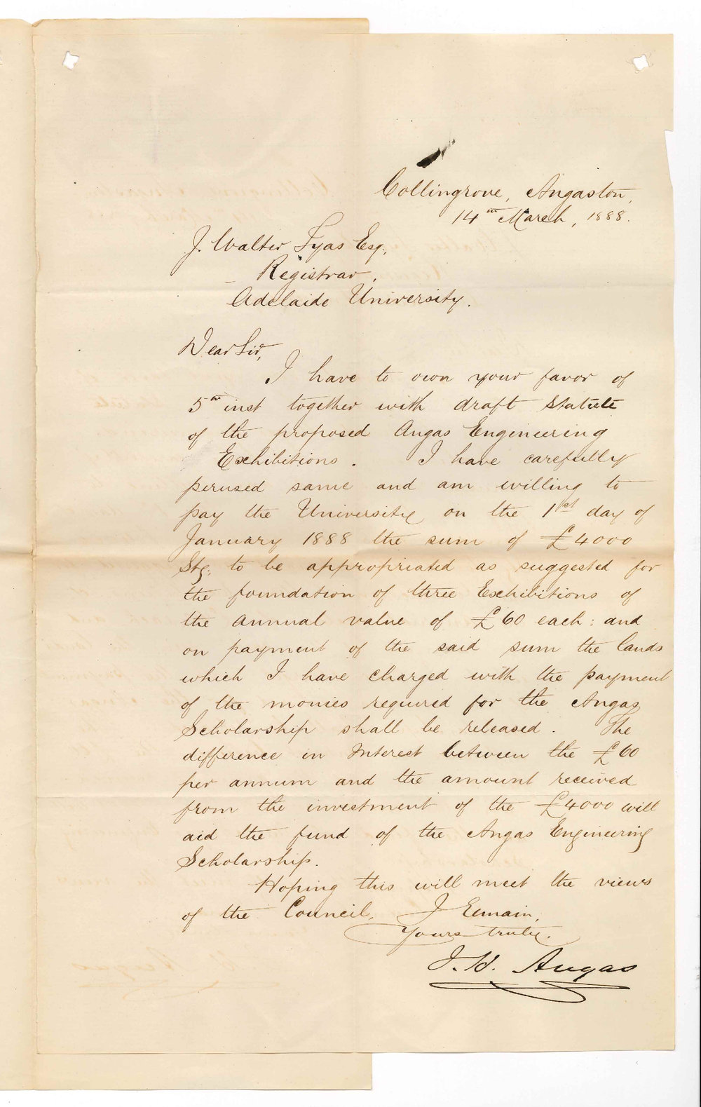 John Howard Angas - Collingrove Angaston - Concerning the Angas Engineering Exhibition