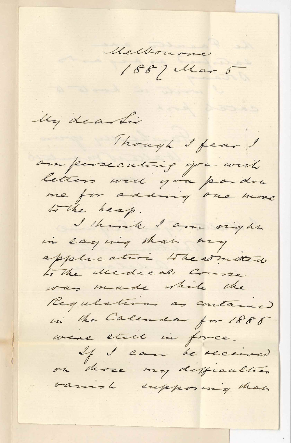 Reverend Walter W Mantell - Melbourne - Concerning the Medical Course