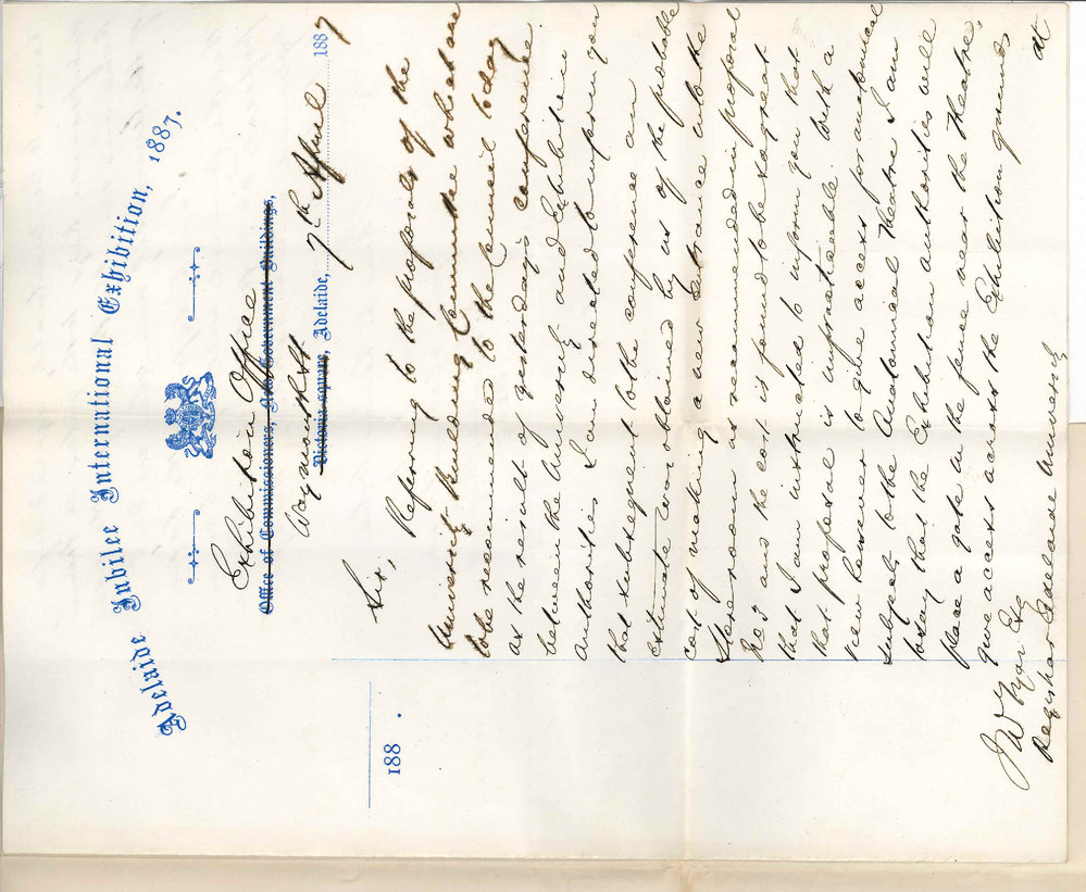 John Fairfax Conigrave - Secretary - Adelaide Jubilee International Exhibition - Waymouth Street Adelaide - Concerning Loan of More University Land to the Exhibition Promoters