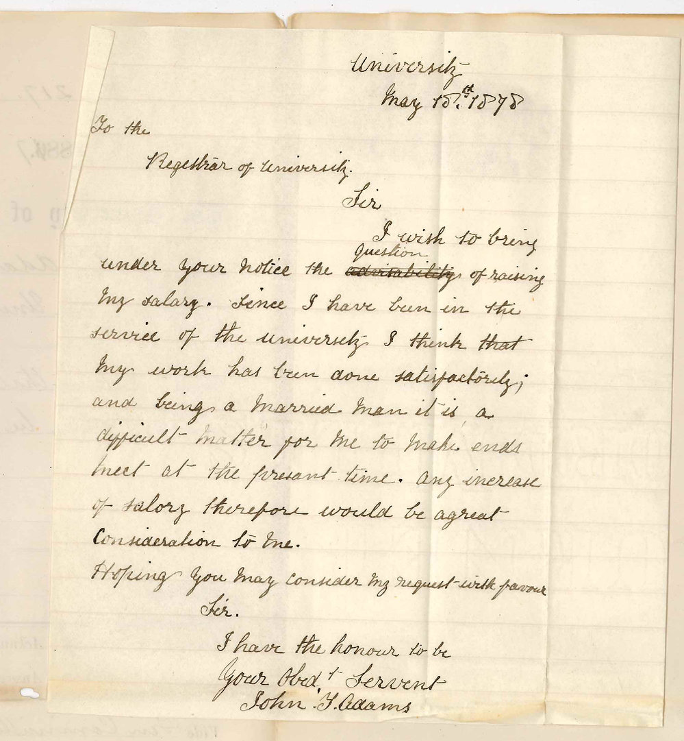 John T Adams - The University - Requesting Salary Raise