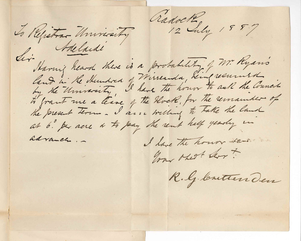 Robert George Crettenden - Cradock - Asking for Lease of Ryans Land if Surrendered