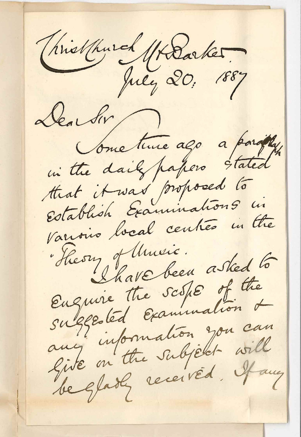 Reverend Frederick William Samwell - Mount Barker - Local Examinations in Music