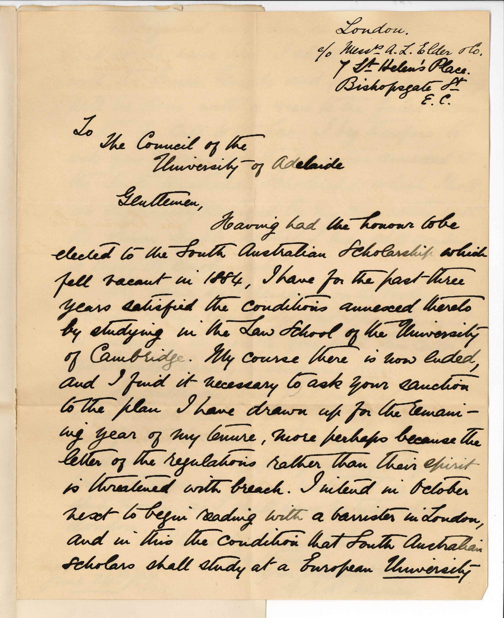 George John Robert Murray - South Australian Scholar - London - Terms of Scholarship and Reading for the Bar