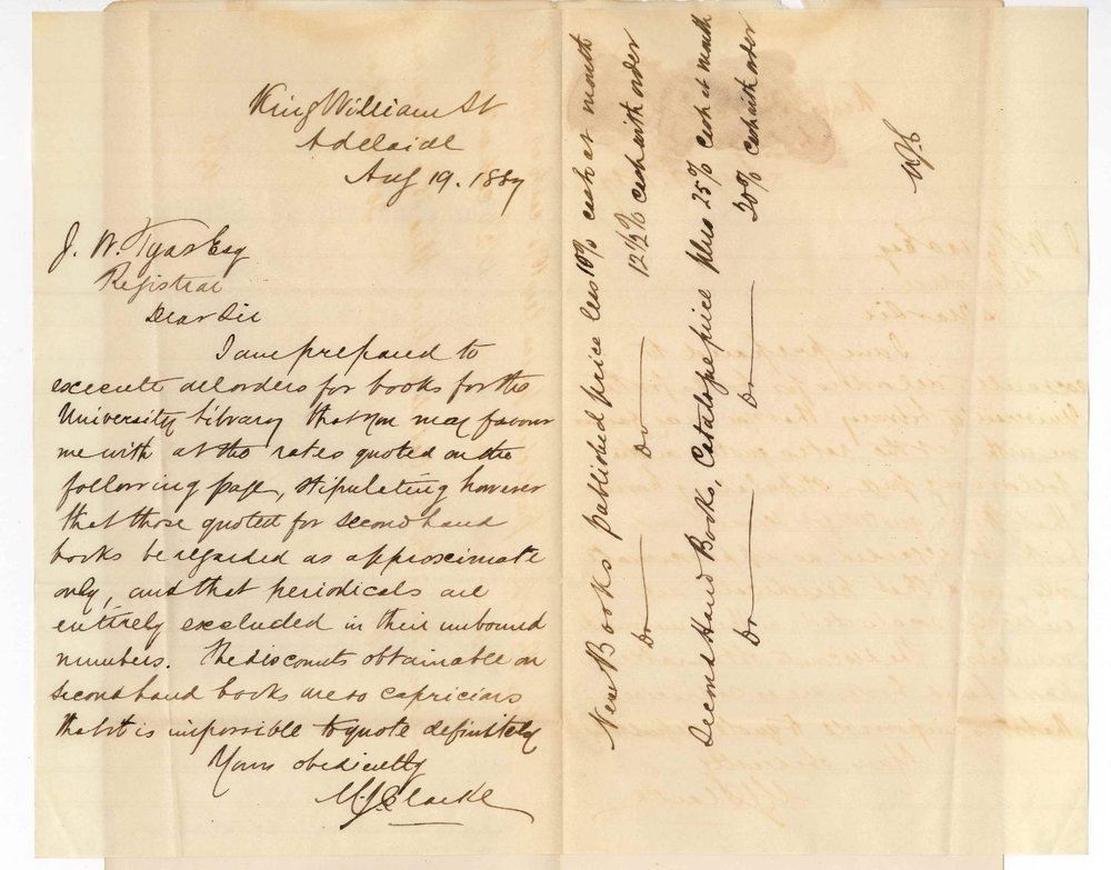 M J Clarke - King William Street Adelaide - Importing Books