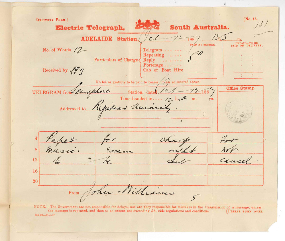 John Williams - Semaphore - Entries for Music Examinations