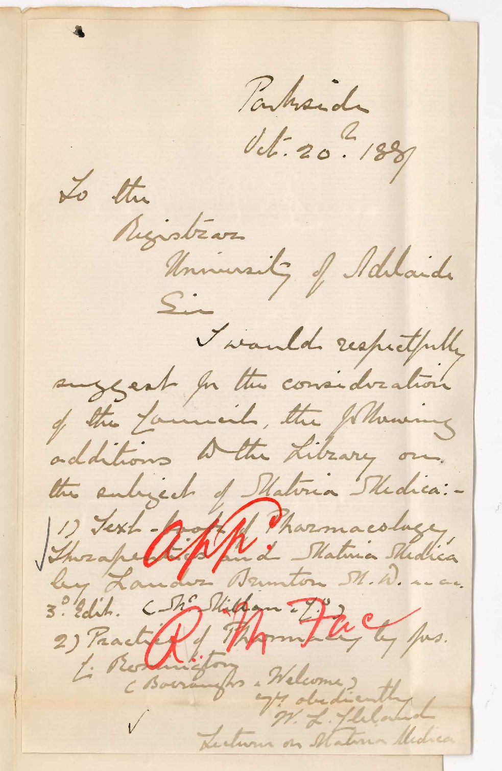 Dr William Lennox Cleland - Parkside - Medical Books for the Library