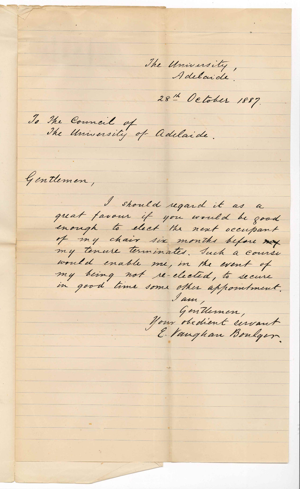 Professor Edward Vaughan Boulger - The University - Concerning the Hughes Professorship of English