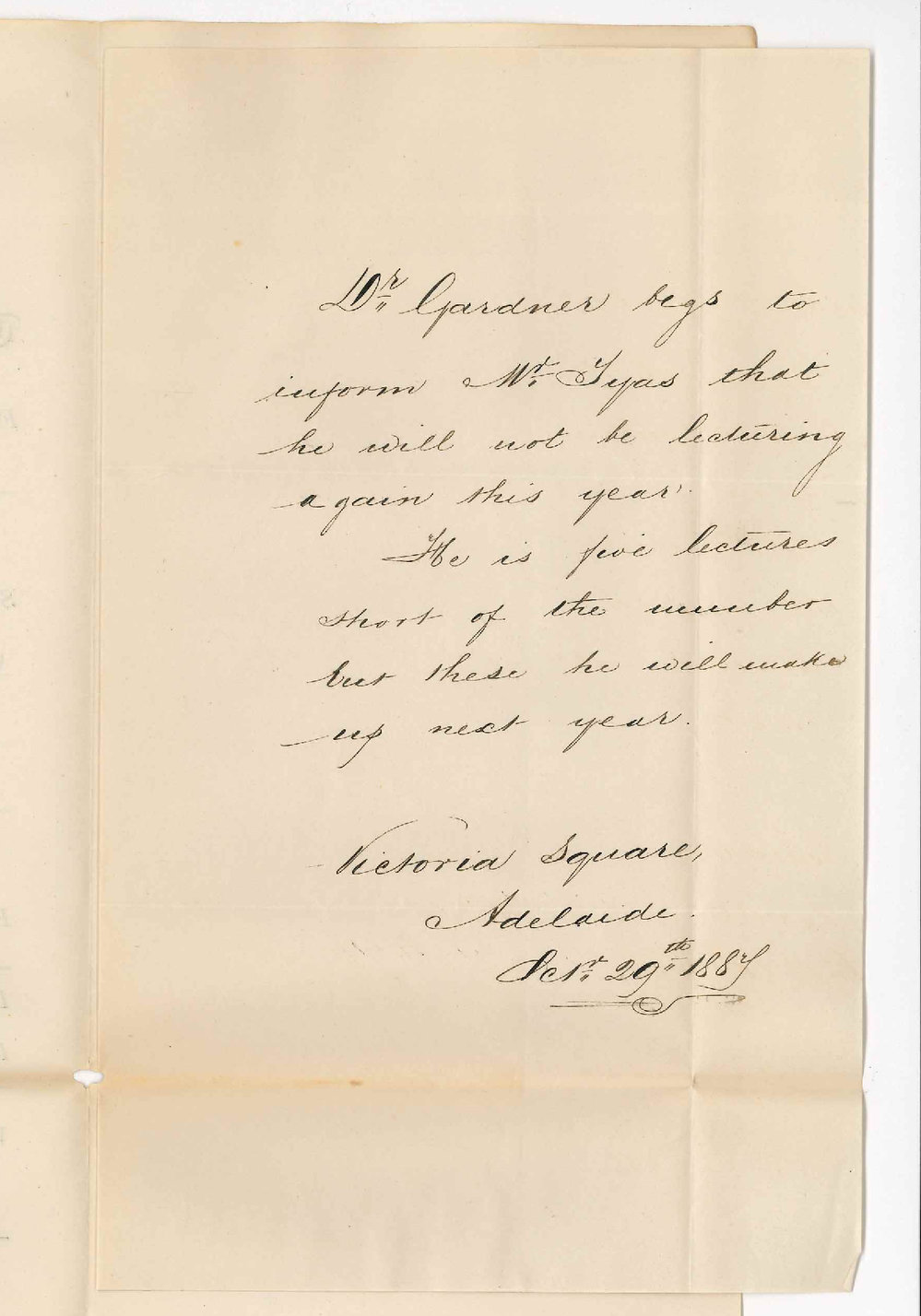 Dr William Gardner - Victoria Square Adelaide - Completion of Surgery Lectures
