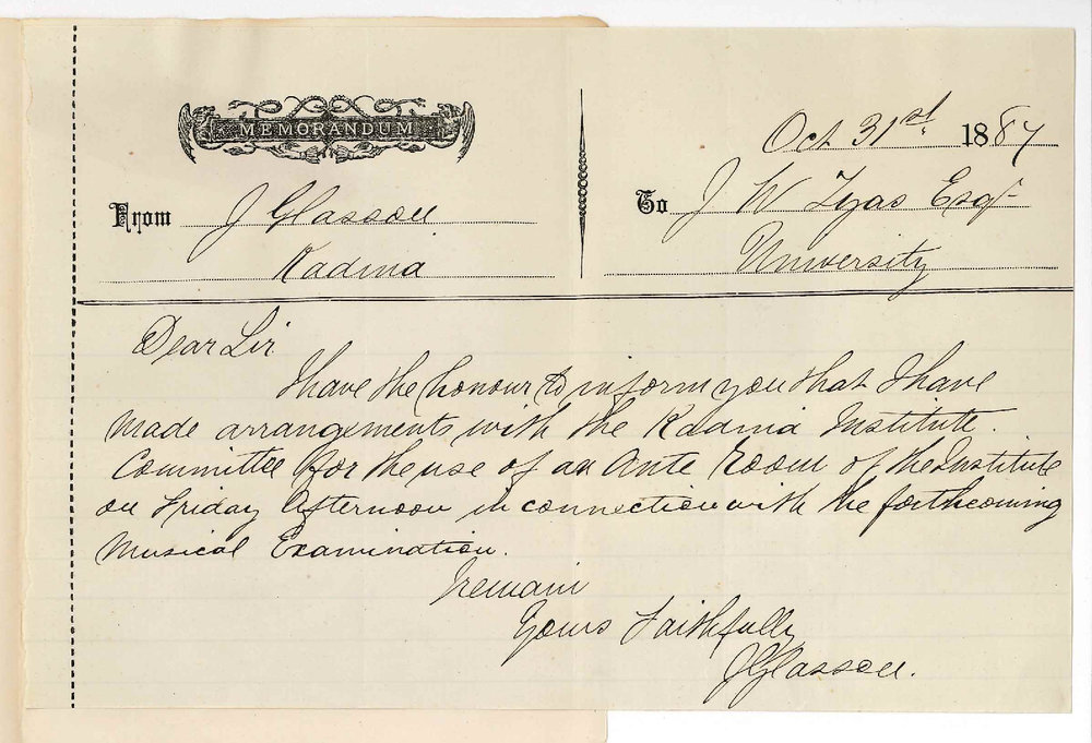 J Glasson - Kadina - Arrangements for Examination in Music