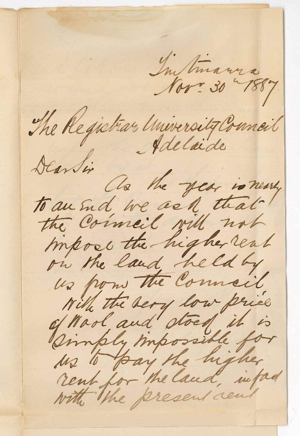 Harding and Bunn - Tintinara - Rent for University Land