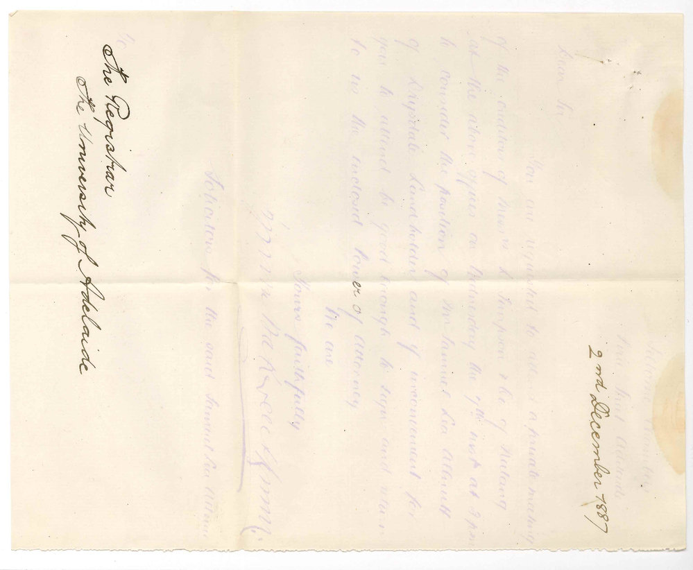 Symon Bakewell and Symon - Pirie Street Adelaide - Meeting of Creditors - Messrs David Simpson and Samuel Allnut - Nalang -Tatiara