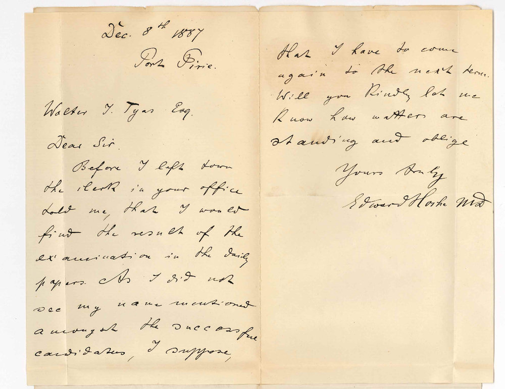 Dr Edward Hoche - Port Pirie - Examination for MB Degree