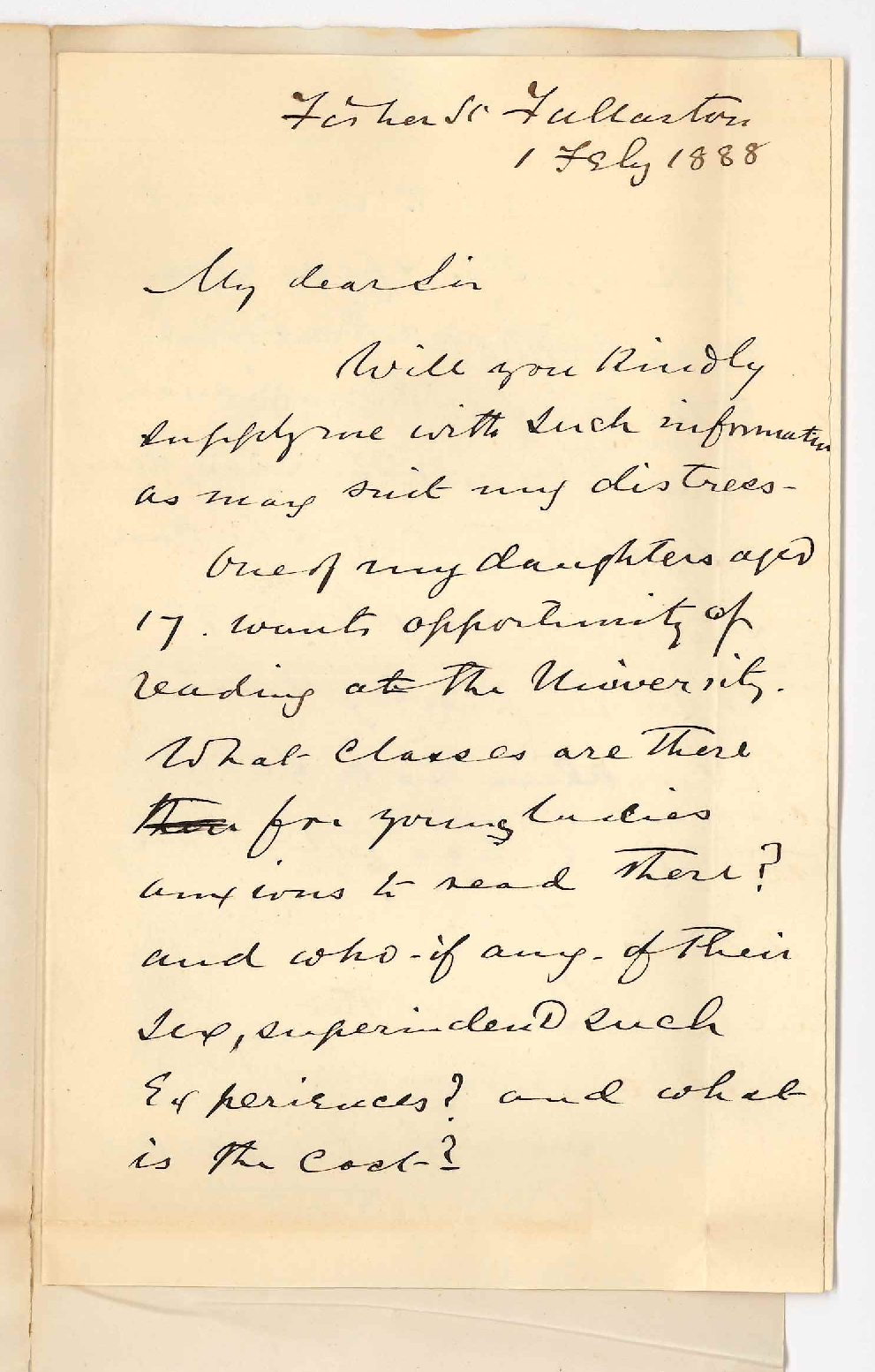 de N Lucas - Fullarton - Information Concerning Lectures at University