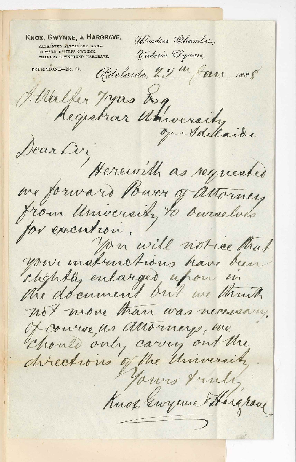 Knox Gwynne and Hargrave - Victoria Square Adelaide - Power of Attorney