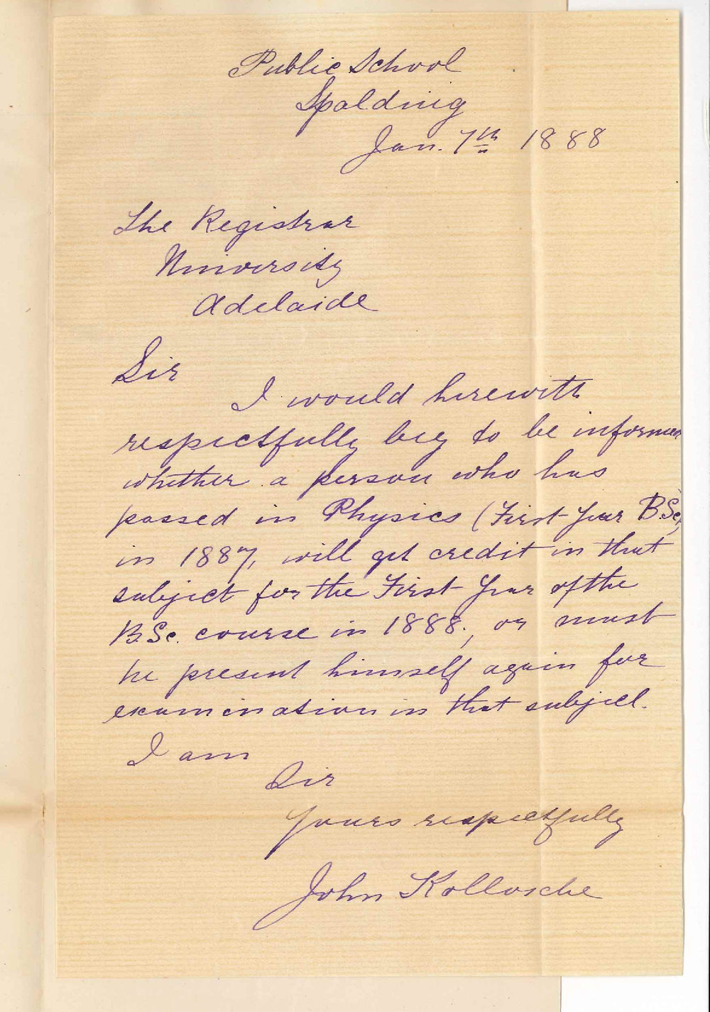 John Kollosche - Spalding - Concerning Subjects Passed Under Higher Public Regulations