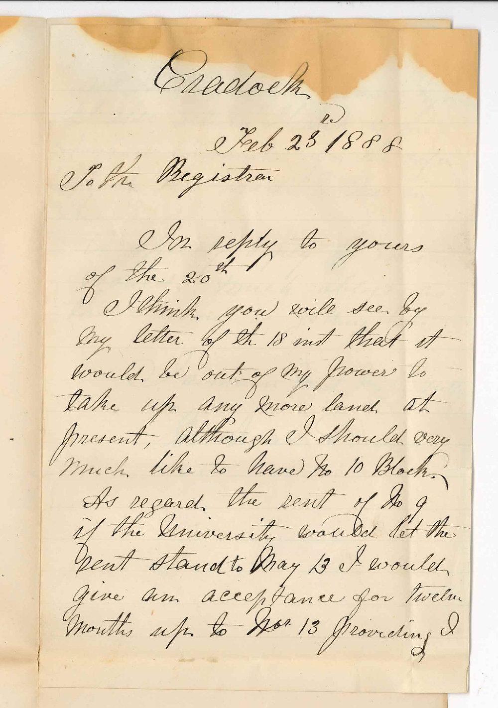 Michael Dwyer - Cradock - Concerning Payment of Rent