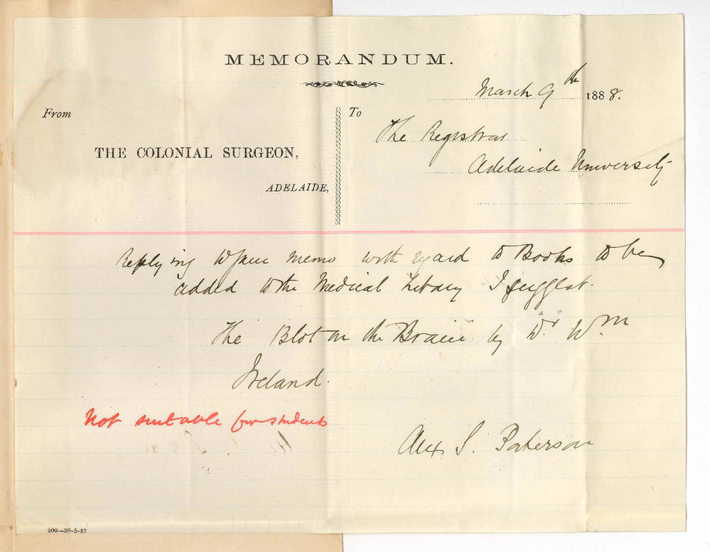 Dr Alexander Stuart Paterson - The Colonial Surgeon - Adelaide Book Recommended for Medical Library