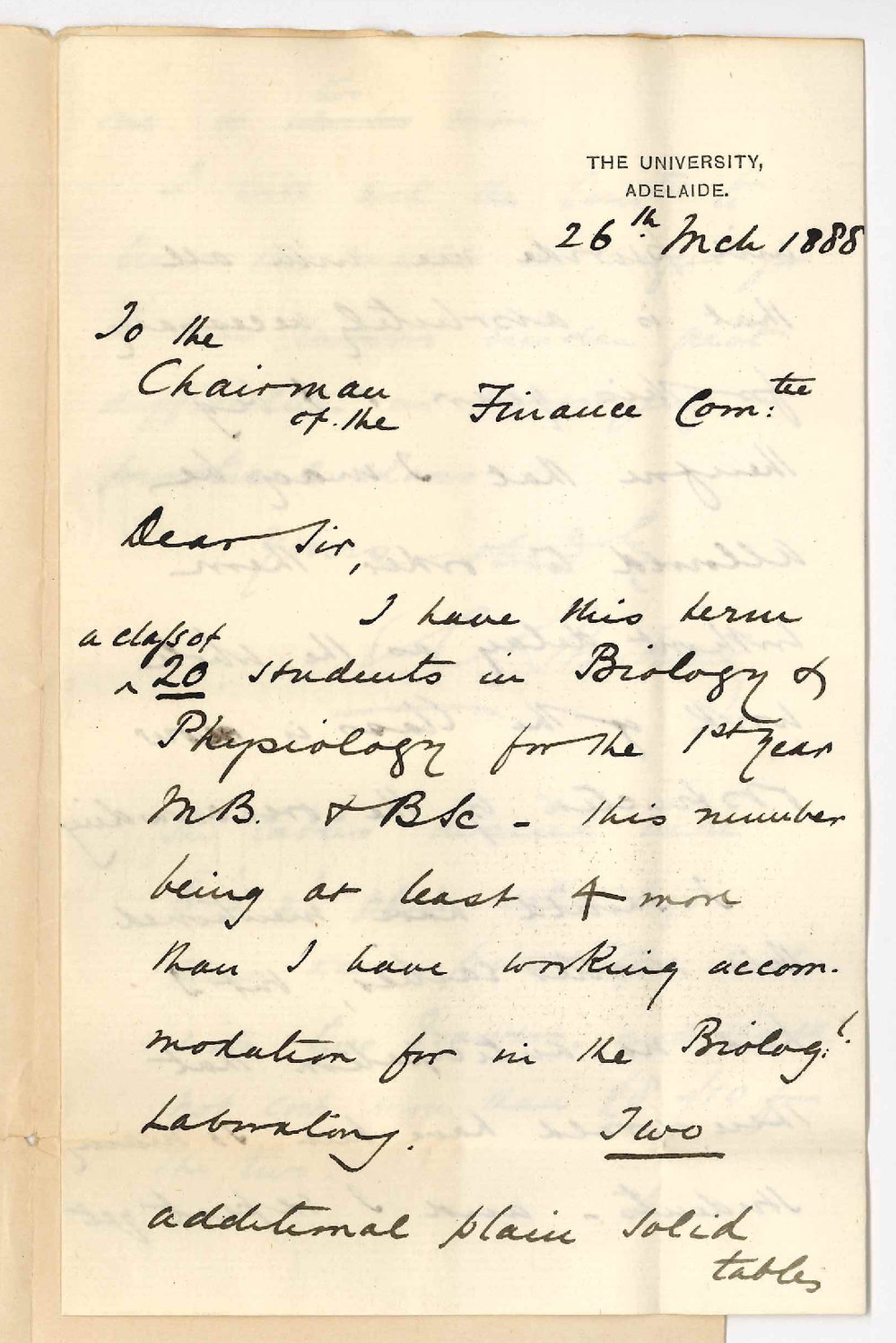 Dr Edward Charles Stirling - The University - Additional Tables for Physiological Laboratory