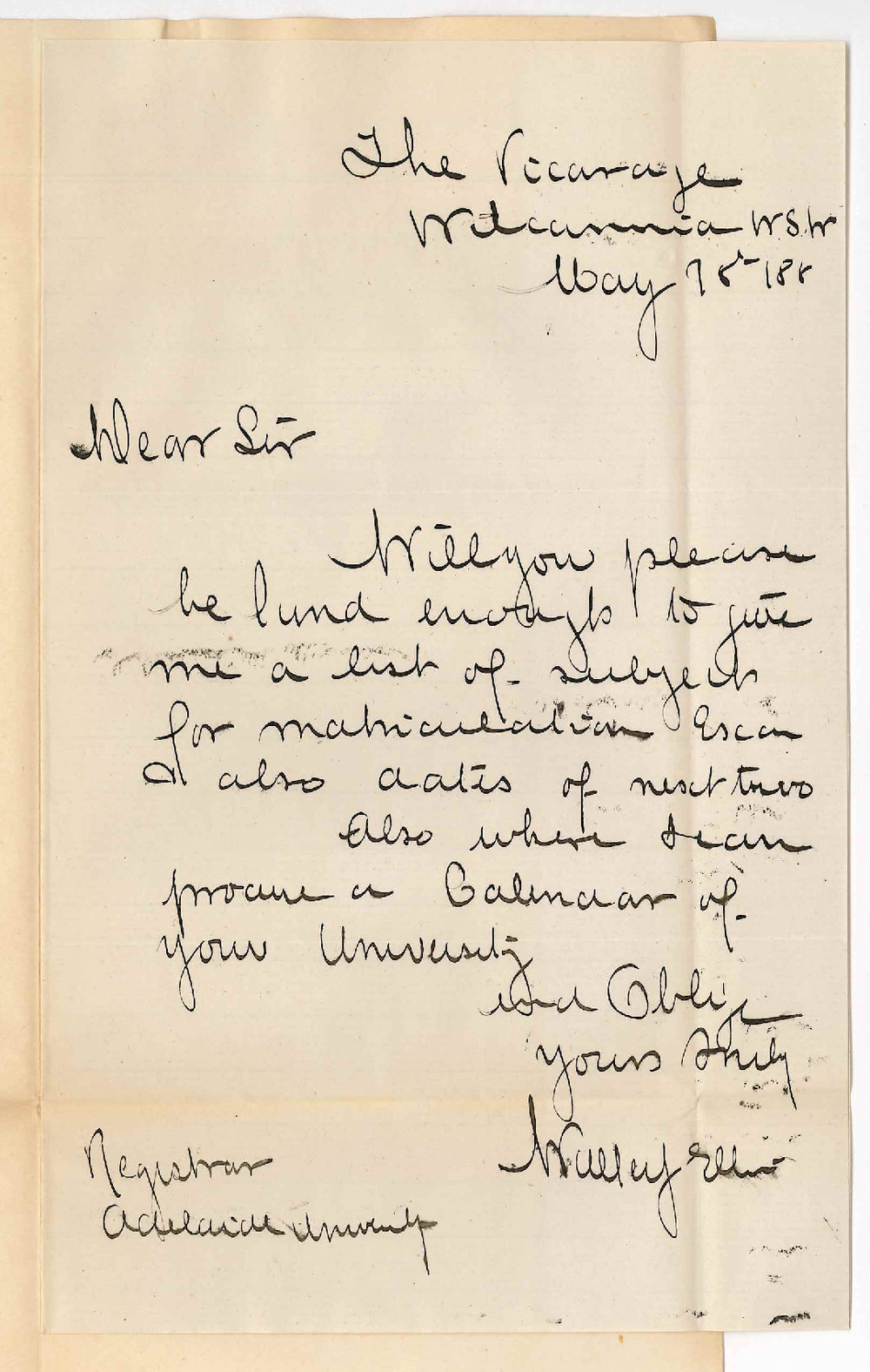 Walter J Ellis - Wilcannia - Subject of Senior Public Examination