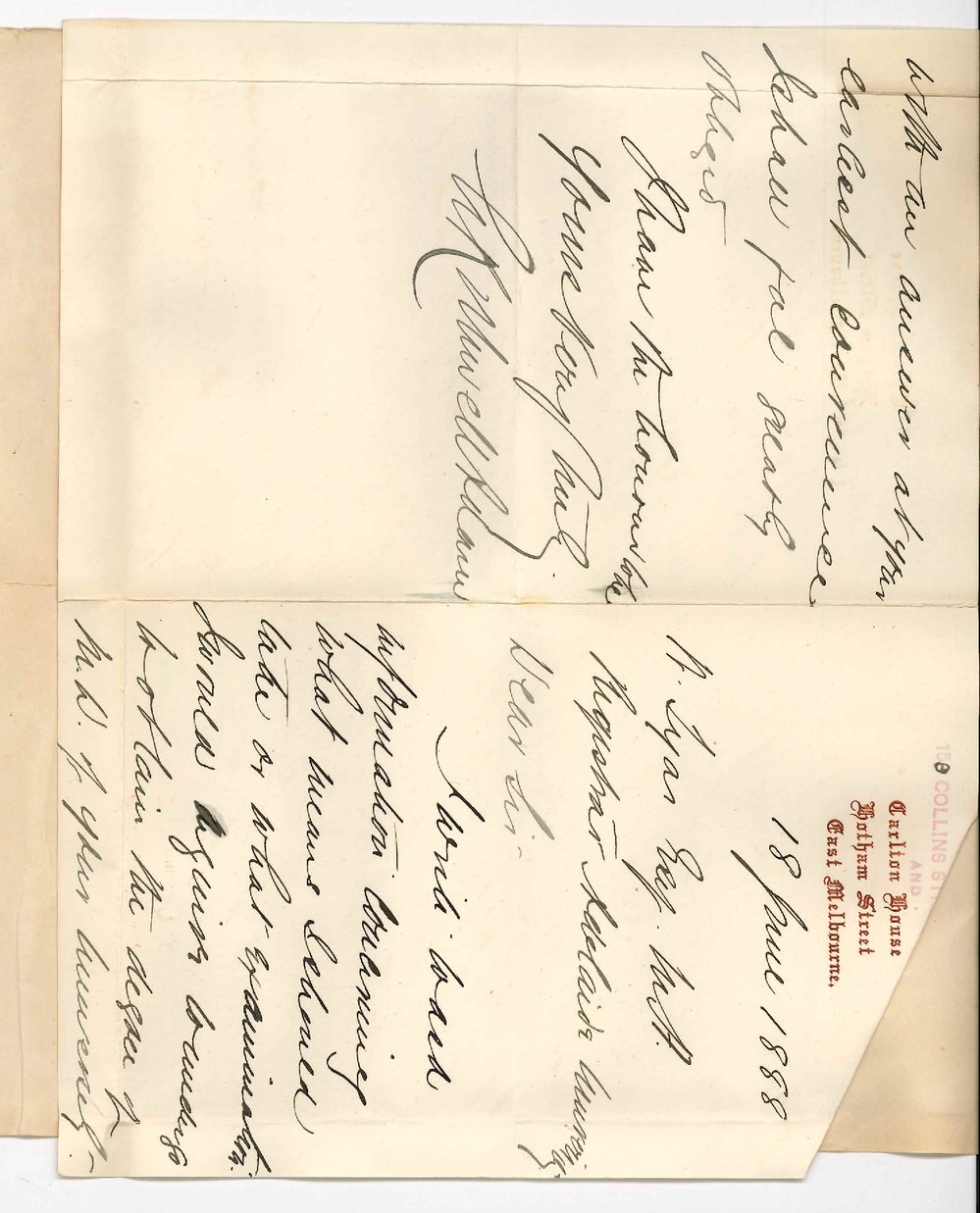 C Rothwell Adams - East Melbourne - Concerning the MD Degree of Adelaide University