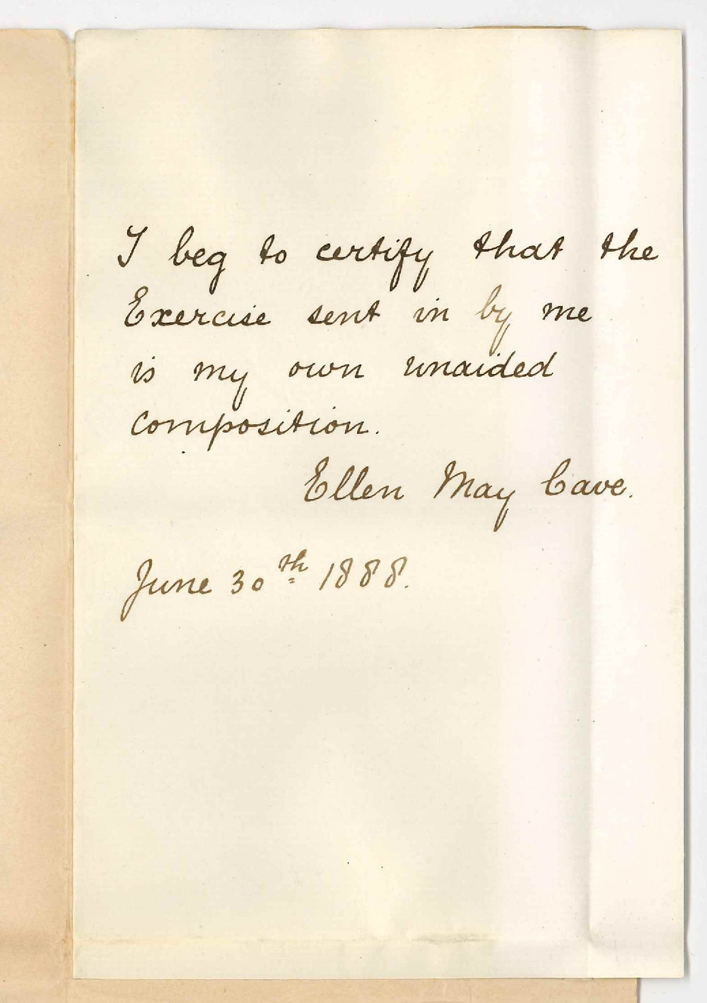 Miss Ellen May Cave - Semaphore - Musical Composition for Music of Bachelor Degree Declaration