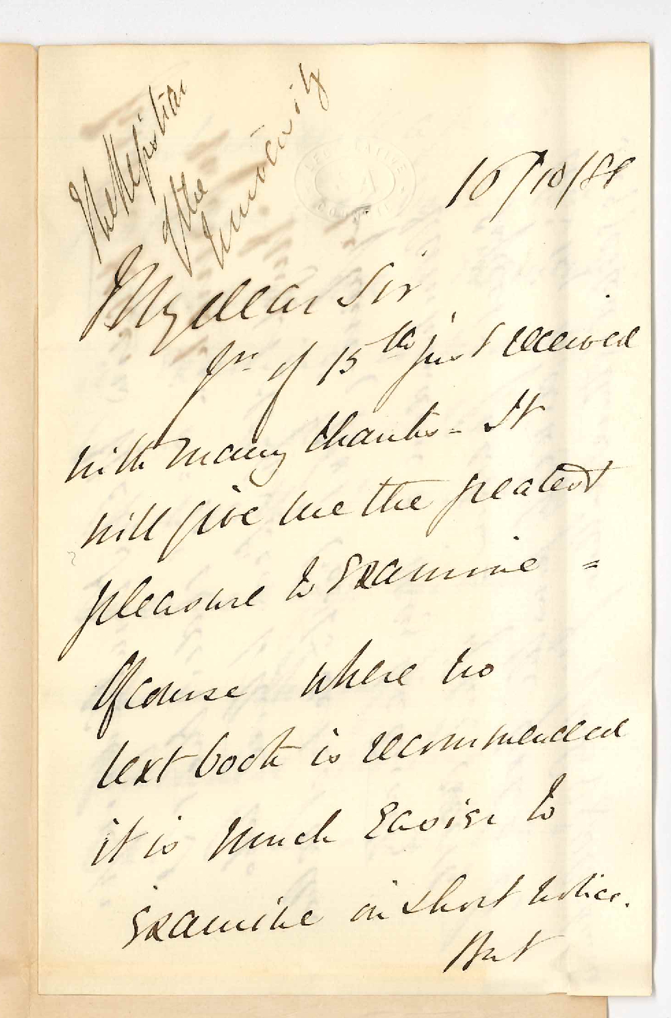 Edwin Gordon Blackmore - Parliament House - Examiner in English History for Junior Public Examination