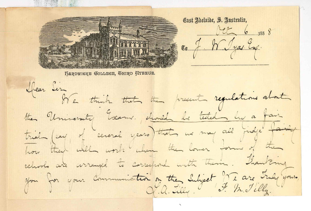 Lucy Agnes Tilly and Florence Mary Tilly - East Adelaide - Failure of Candidates at Preliminary Examination