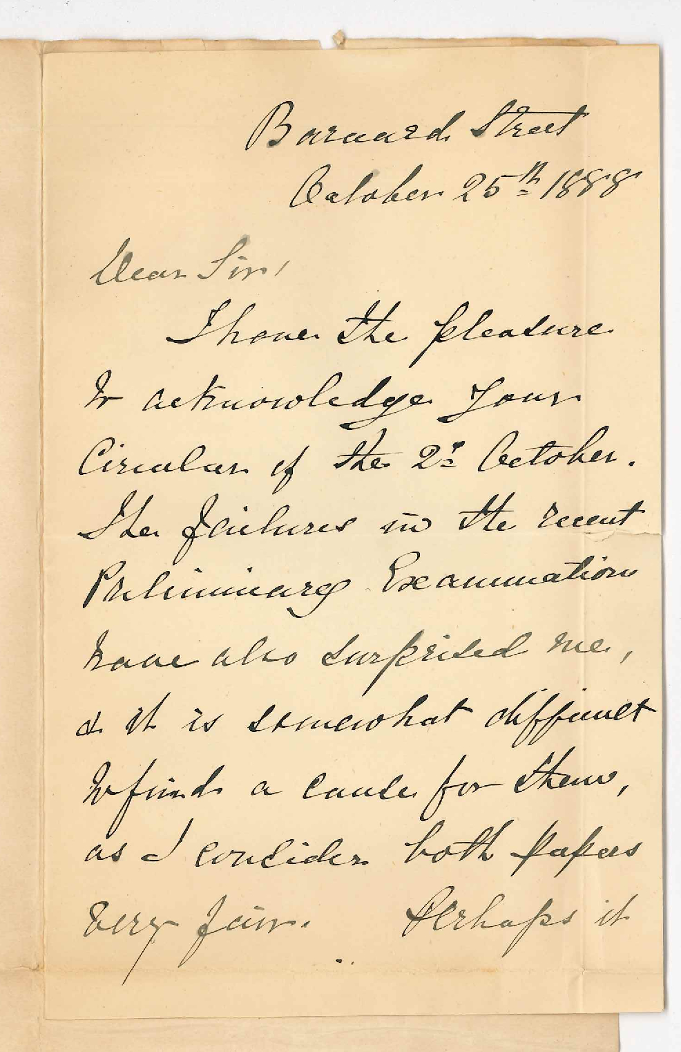 Mrs A M Senner - North Adelaide - Failures in Preliminary Examination