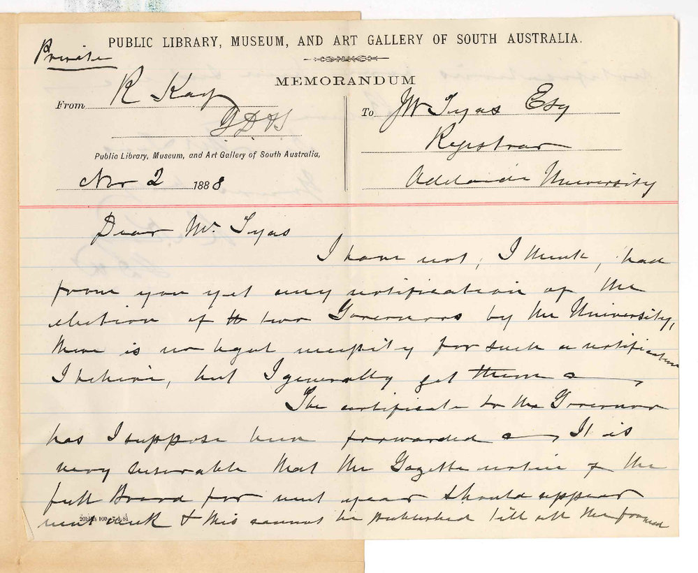 Robert Kay - Public Library Museum and Art Gallery of South Australia - Election on Board of Governors of Public Library etc