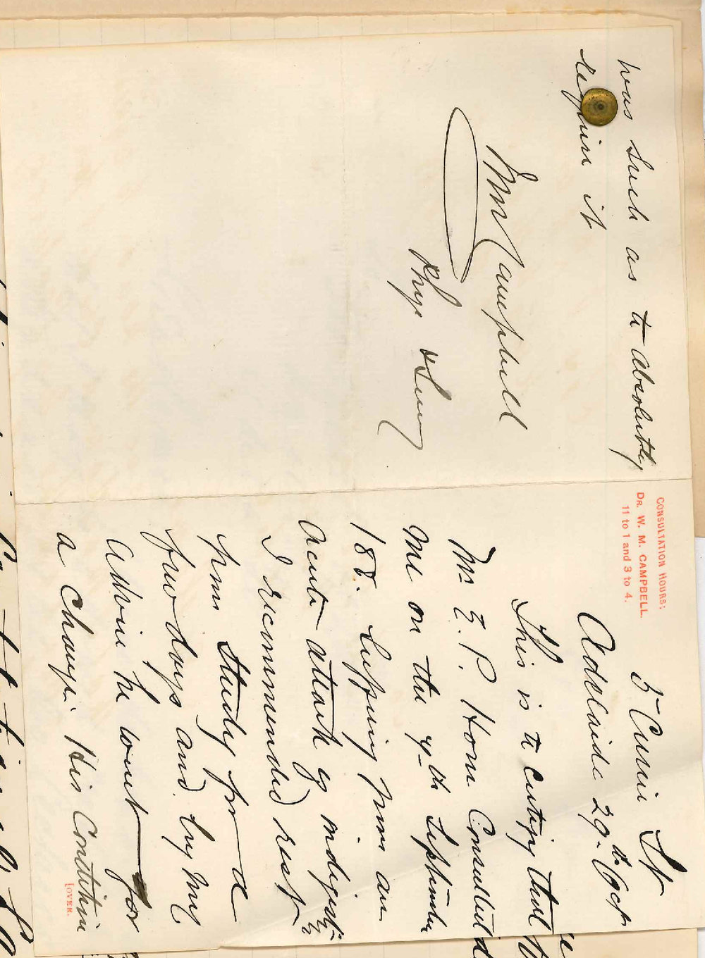Edward Palmer Horn - Adelaide - Asking to be Credited with Attendance of the LLB Course