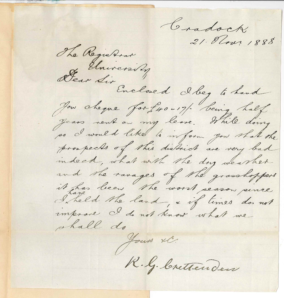 Robert George Crettenden - Cradock - Payment of Rent - Half Year