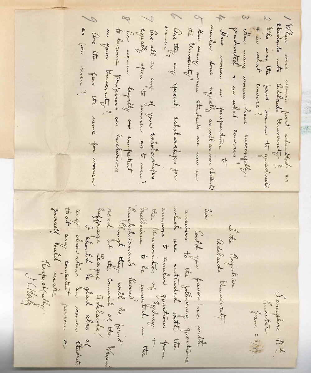 Reverend Joseph Coles Kirby - Exeter - Information Concerning Female Students