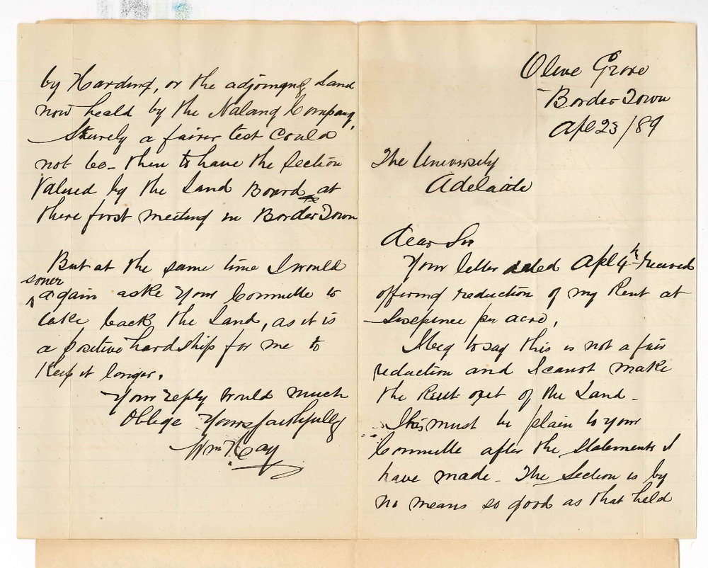 William Hay - Olive Grove - Border Town - Does not Accept Reduction of Rent
