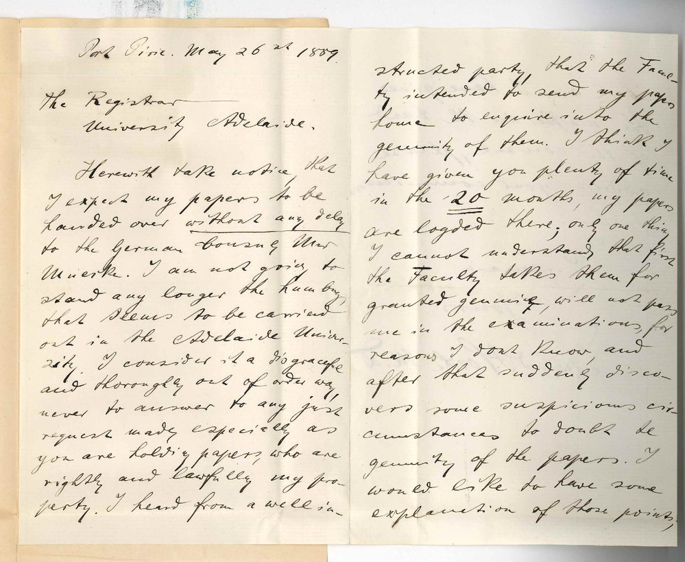 Dr Edward Hoche - Port Pirie - Demanding Return of Papers