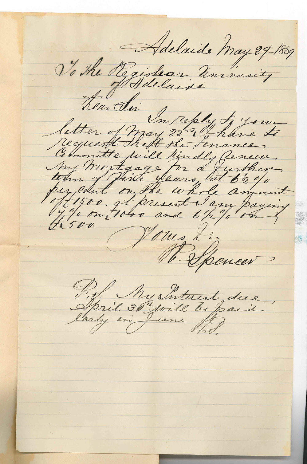 R Spencer - Adelaide - Renewal of Mortgage