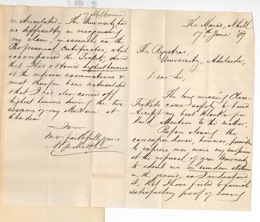 Reverend W P Matthew - Nhill - Missing Class Tickets