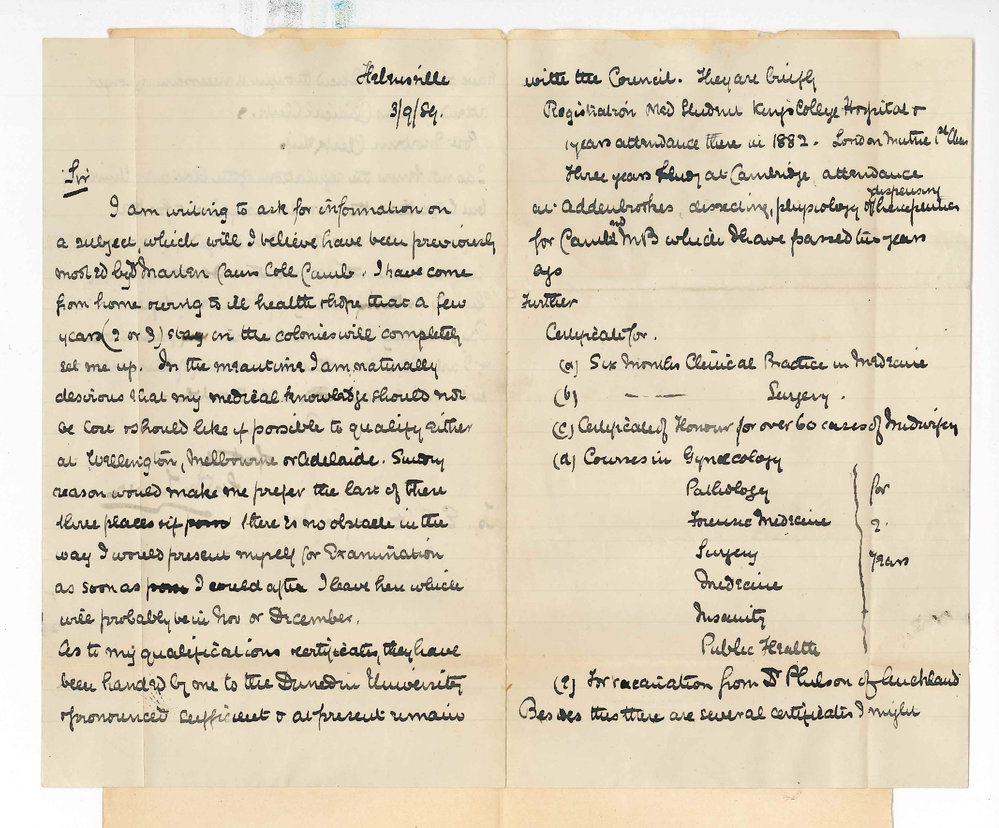 George M Turner - To Dr Stirling - Admission Ad Eundem