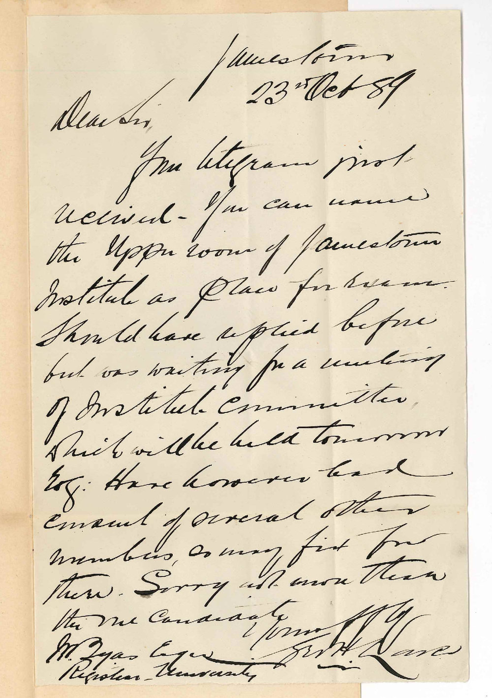 G H Lake - Jamestown - Room at Jamestown Institution for Examination in Theory of Music