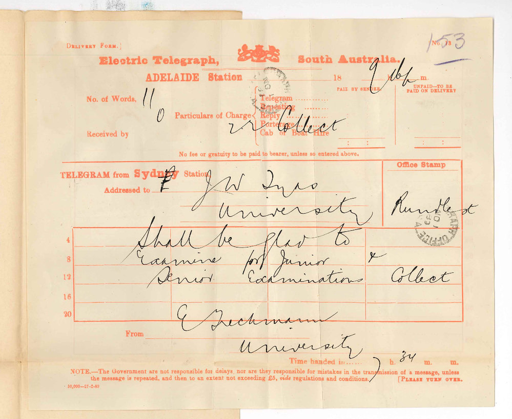 Emil Trechmann - University of Sydney - Will Examine in French and German for Junior and Senior Examinations
