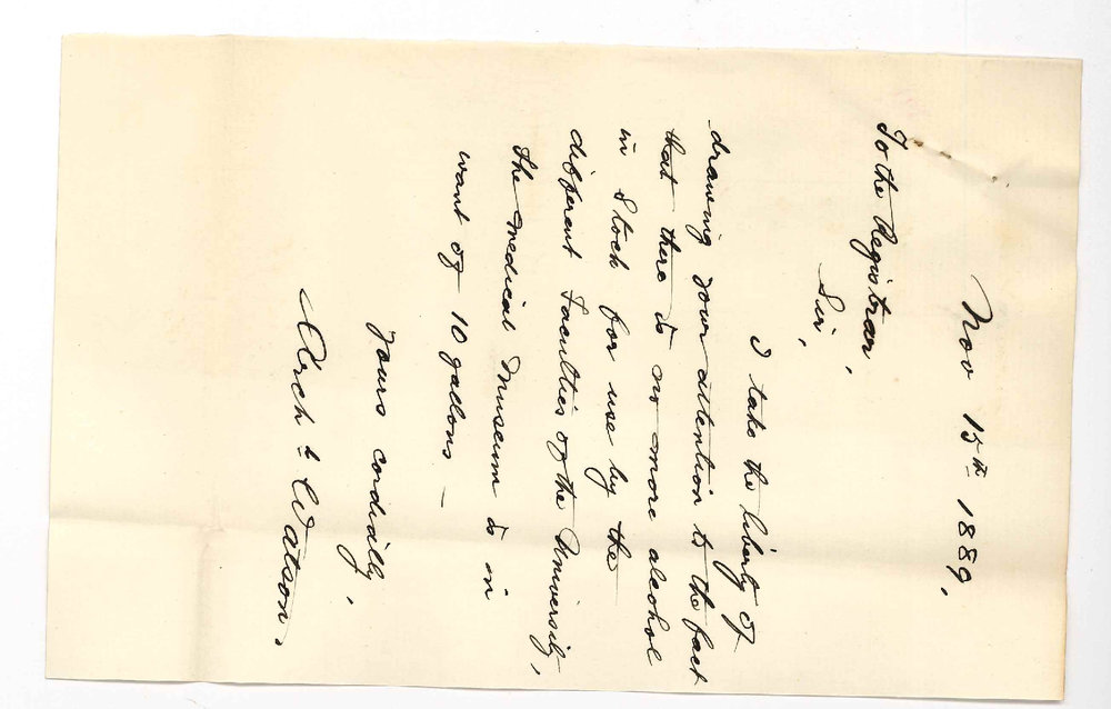 Professor Archibald Watson - The University - Spirit and Glass Jars for Medical School