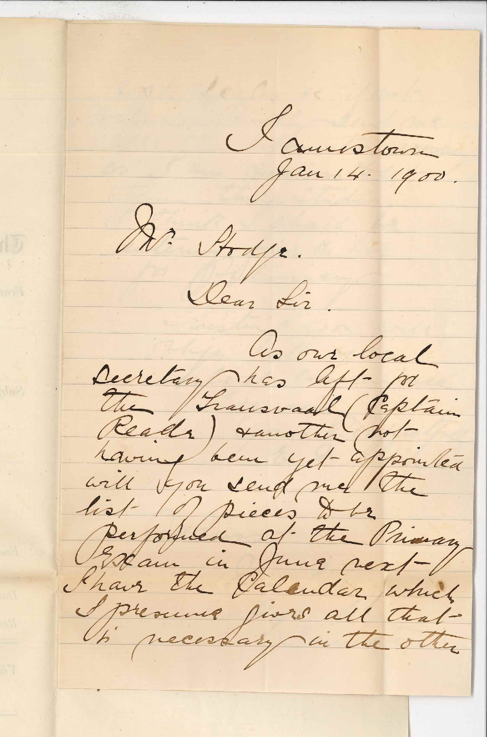 Miss E M Hill - Jamestown - Information Music Exams