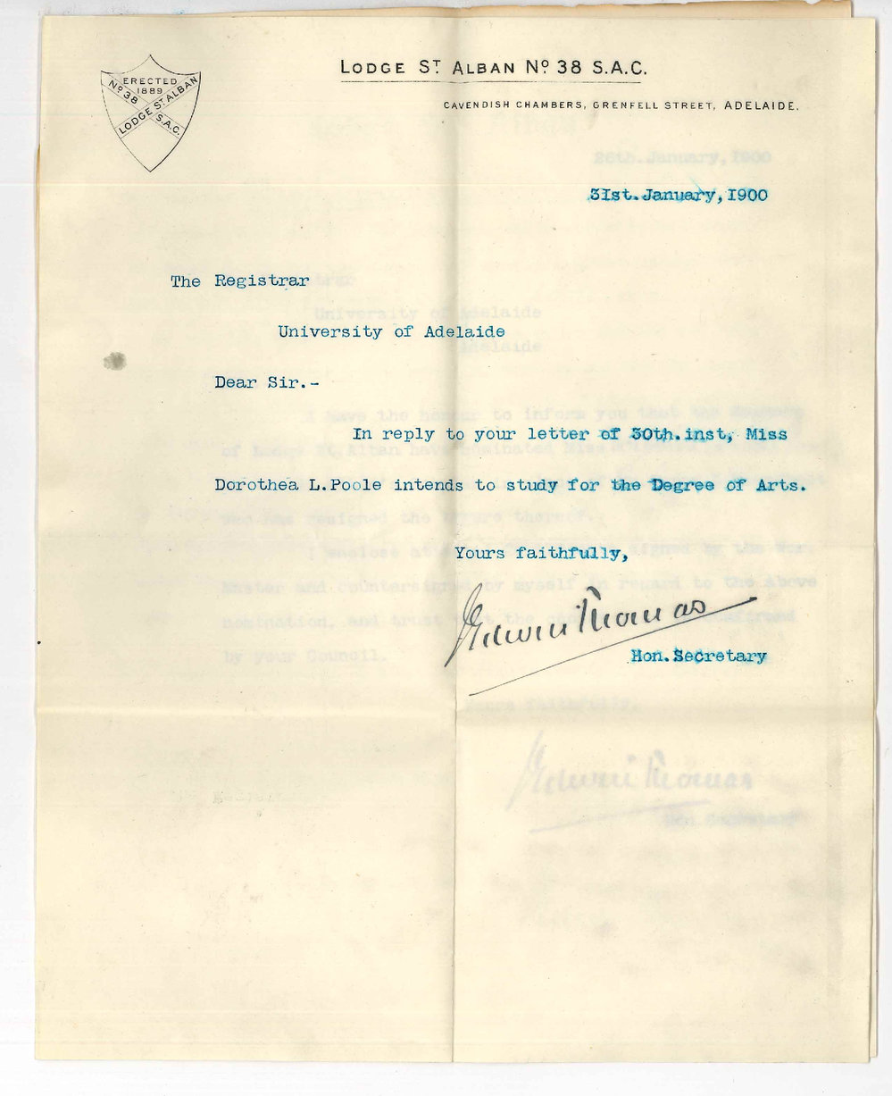 J Edwin Thomas - Honorary Secretary - Lodge of St Alban - Appointment of St Alban Scholar