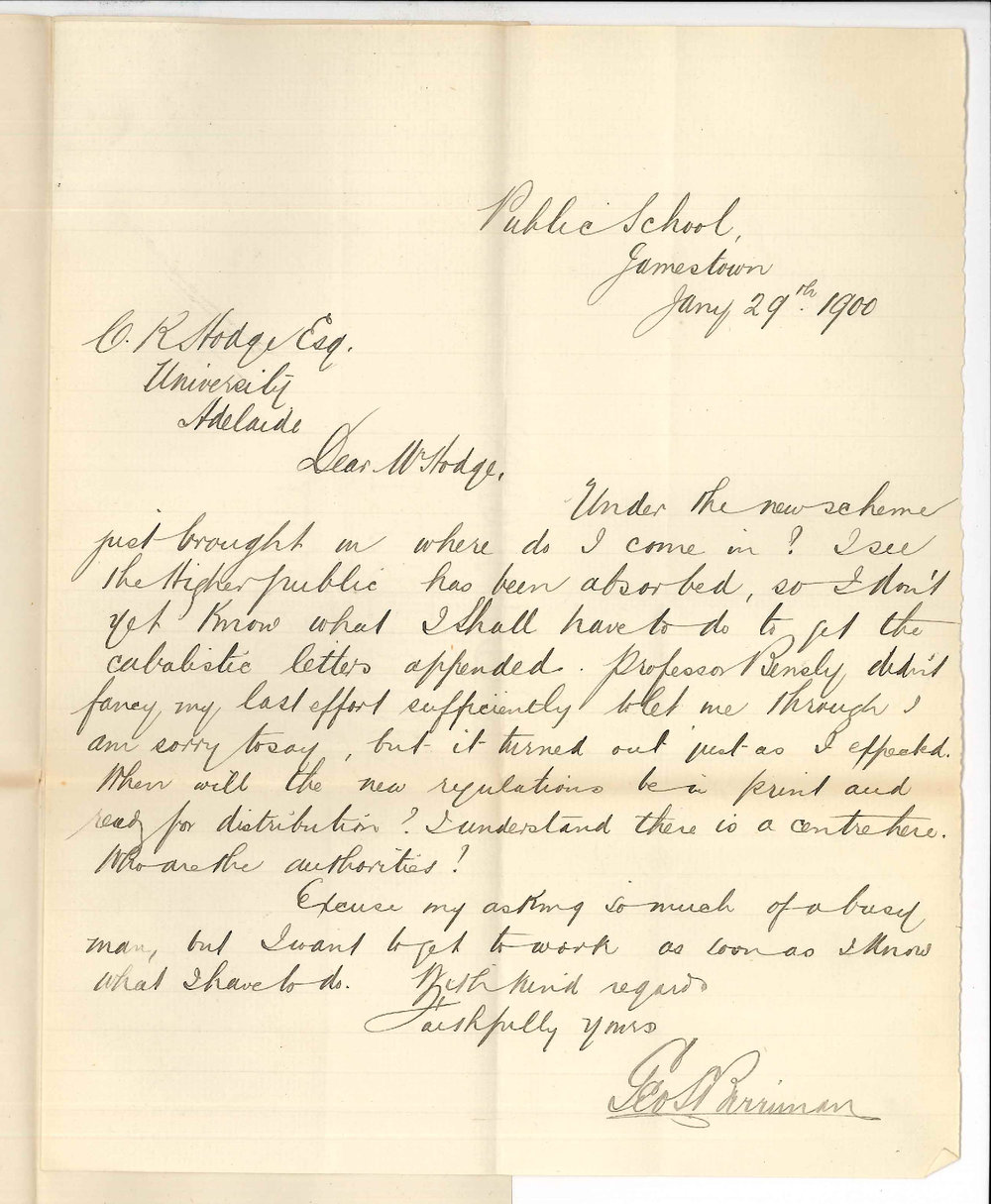 George S Berriman - Public School Jamestown - Concerning BA Regulations