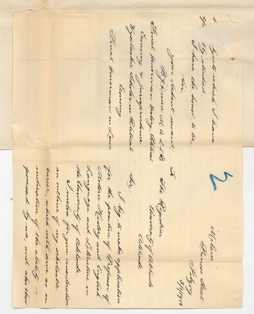 Benjamin J Dunn - Melbourne - Application for Professorship for History