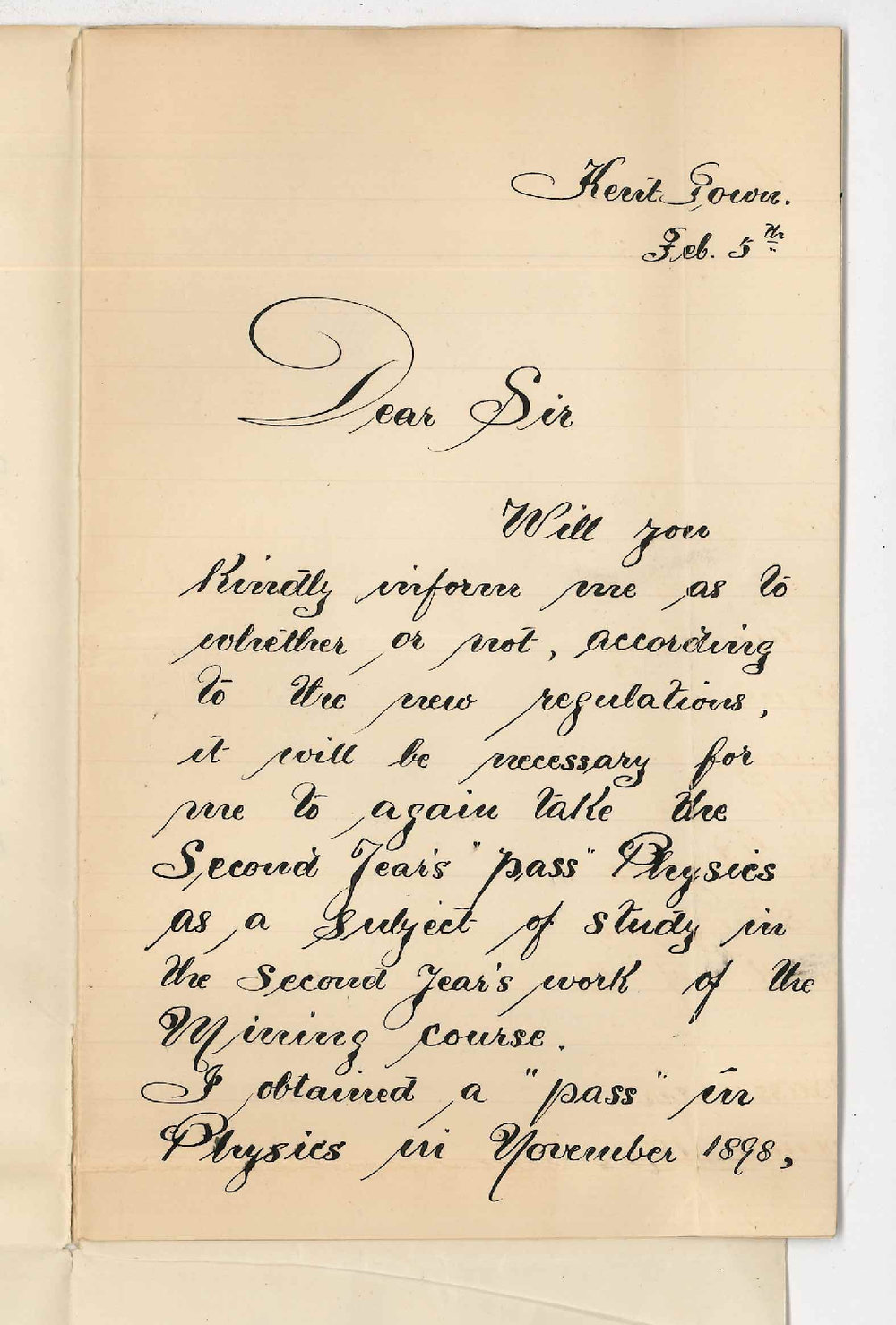 H Basedow - Kent Town - Concerning new BSc Regulations