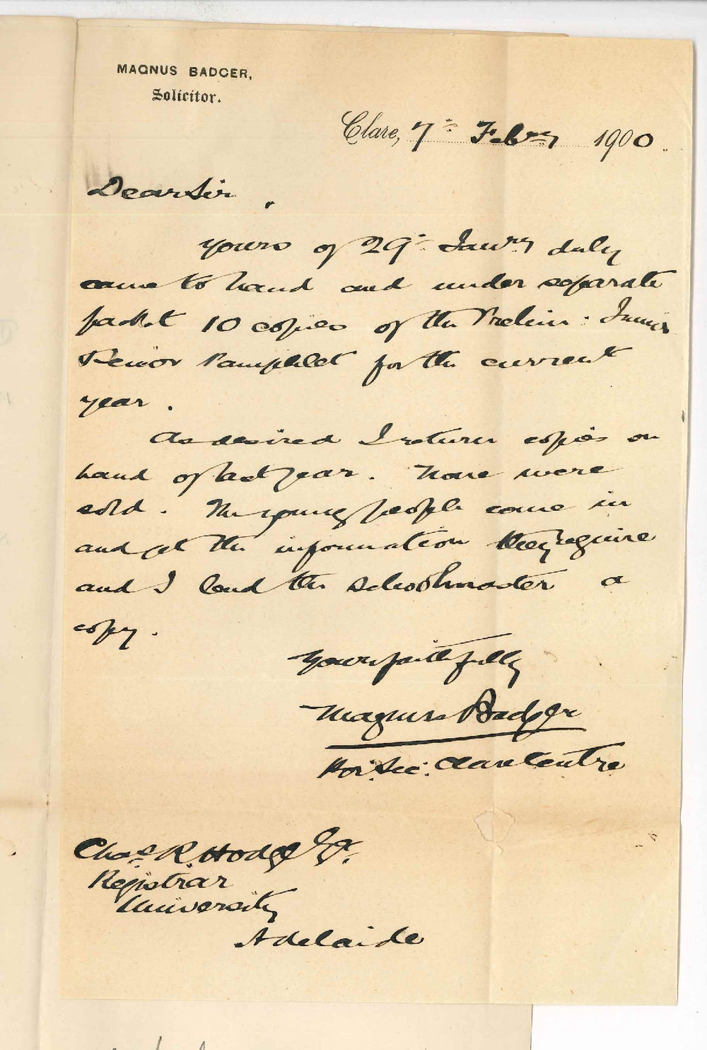 Magnus Badger - Clare - Returning Pamphlets