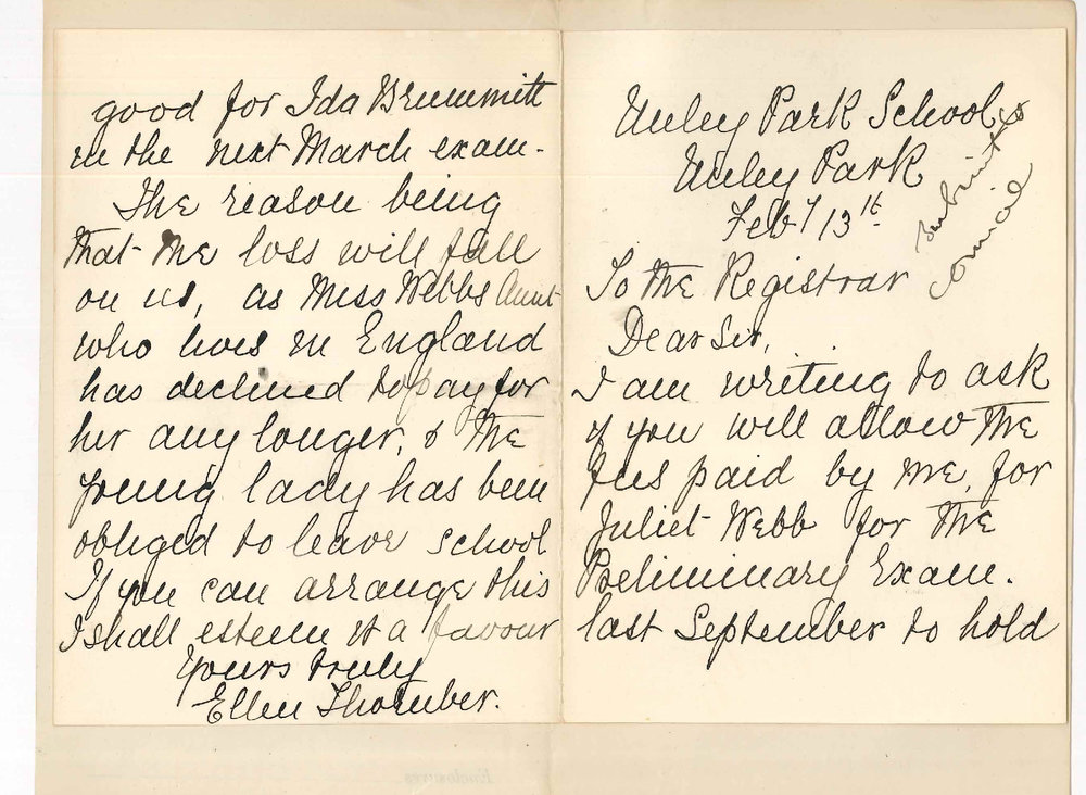 Miss Ellen Thornber - Unley Park - Requesting transfer of Preliminary Examination Fees