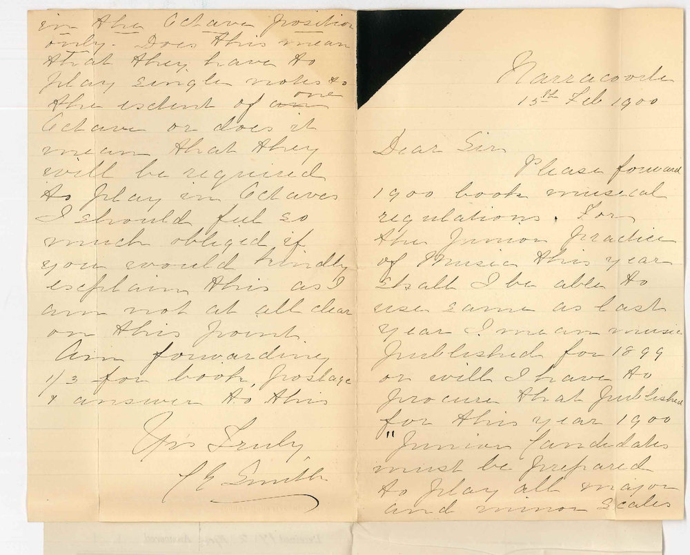 Miss C E Smith - Narracoorte - Concerning Music Exams