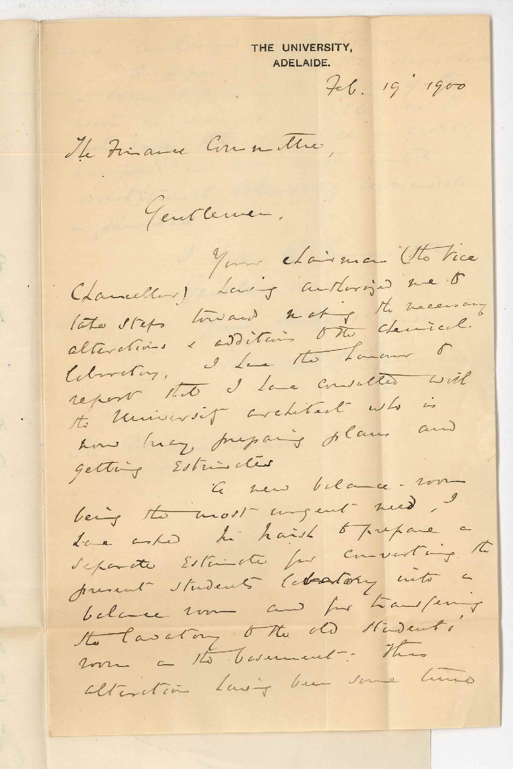 Professor Edward Henry Rennie - University - Report Additions to Chemical Laboratory